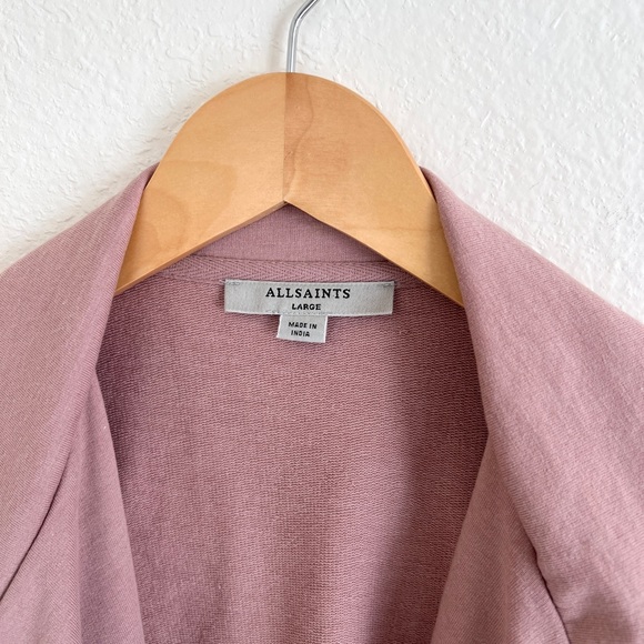 ALL SAINTS shirt / mauve rose pink Delia sweatshirt cardigan / size L - Picture 5 of 7